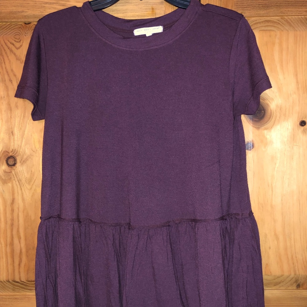 Urban Outfitters Maroon Babydoll Tee